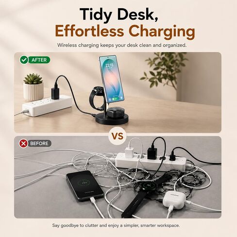 Geyo 4 in 1 Magnetic 15W Wireless Charger for Samsung S26 with Night Light in Kuwait