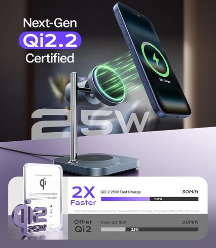 Meifigno Qi2.2 Certified 25W 3-in-1 Fast Wireless Charging Station with Fan in Kuwait