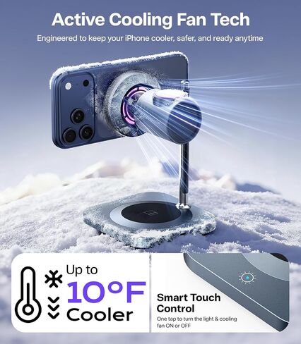 Meifigno Qi2.2 Certified 25W 3-in-1 Fast Wireless Charging Station with Fan in Kuwait