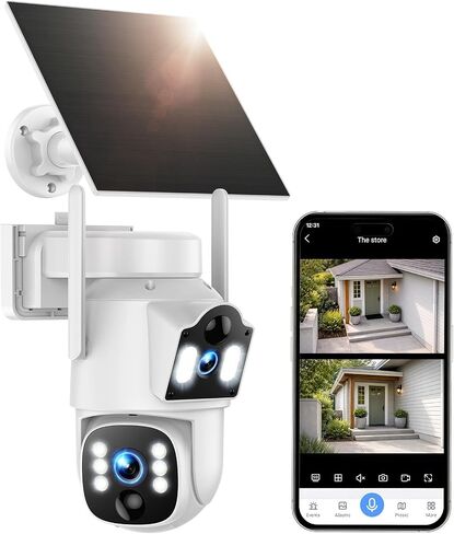 Camcamp 4G LTE Solar Security Camera – Dual Lens 2K 360° PTZ, No WiFi Needed with Built-in SIM, Auto Tracking AI Detection, Color Night Vision, IP66 Weatherproof, Cloud & SD Storage in Saudi Arabia