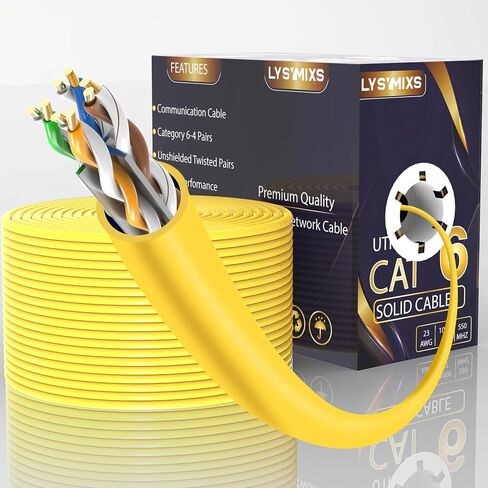 Cat6 Ethernet Cable 1000FT Channel Test Pass, Cat6 1000ft Ethernet Cable 23AWG Solid CCA, Cat6 Cable 550MHZ 10G with Easy Pull Box Blue in Saudi Arabia