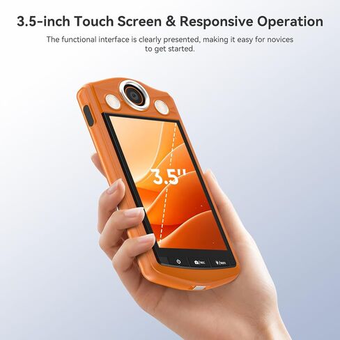 Ordro VS3 4K 64MP Video Camera, Ultra Slim Portable Digital Selfie Camera with 360° Rotatable Screen, Pocket Camcorder for Travel Vlogging Daily Selfies in Kuwait