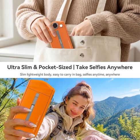 Ordro VS3 4K 64MP Video Camera, Ultra Slim Portable Digital Selfie Camera with 360° Rotatable Screen, Pocket Camcorder for Travel Vlogging Daily Selfies in Kuwait