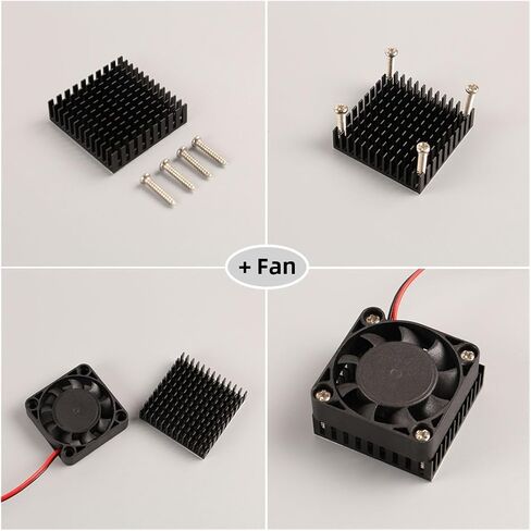 2pcs Aluminum Heatsink 40x40x11mm Aluminium Radiator Cooler with Heat Conductive Double Sided Adhesive Tape Thermal Pad in Kuwait
