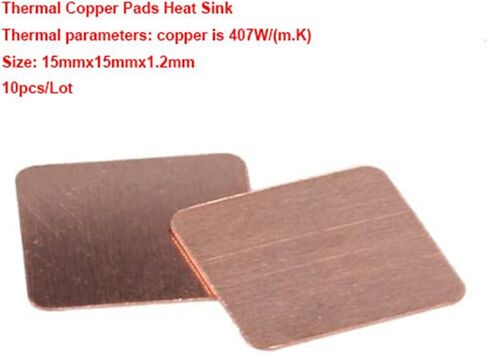 10pcs 15x15x1.2mm DIY Copper Spacer Heat Sink Thermal Pad for Laptop GPU CPU VGA Chip RAM in Kuwait