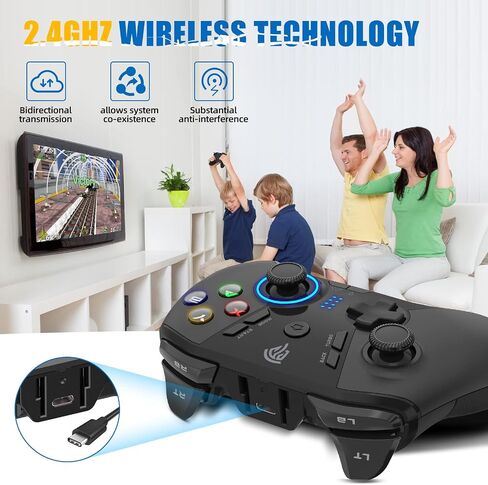 EasySMX 2.4G Wireless Controller for PC,Steam Deck,PS3,Android TV,Black. in Kuwait