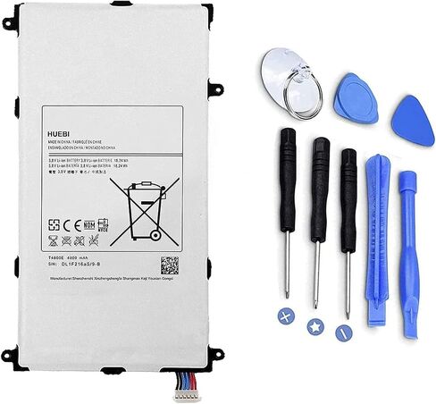 Hubei T4800E T4800K T4800C Tablet Battery Replacement for Samsung Galaxy Tab Pro 8.4" SM-T325(3G, 4G/LTE & WiFi) SM-T320(WiFi) SM-321(3G & WiFi) T320 T321 T325 (3.8V 4800mAh 18.24Wh) in Saudi Arabia
