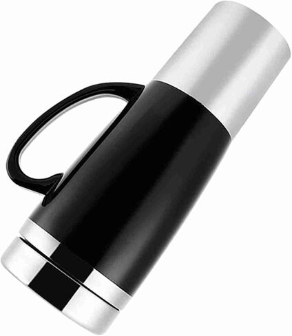 12V Electric Insulated Car Boiler for Hot Coffee, Tea, Quick Warm Travel Mug for Driver, Businessman, Food Grade Plastic Stainless Steel, 450 ml, Black (Black) in Kuwait