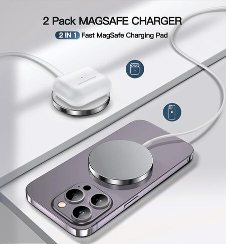Magnetic Wireless Charger, 2-Pack 15W Fast Mag-Safe Stand for iPhone 17-12 in Kuwait