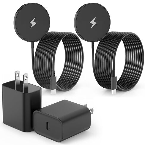 Magnetic Wireless Charger iPhone,6FT Charger for Apple MagSafe Charger 2Pack Fast Wireless Charging Pad for iPhone 16 Pro Max/16 Pro/16 Plus/15 ProMax/15/14/13/12/AirPods 3/2/Pro Mag-Safe Charging Pad in Kuwait