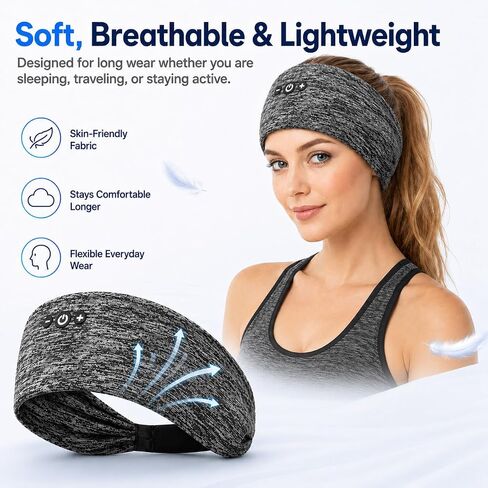 2-Pack Sleep Headphones Bluetooth Headband Ultra-Thin Speakers for Sleep in Kuwait