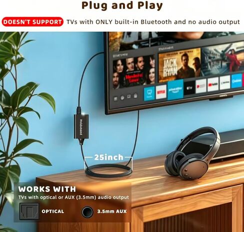 Holdsound Wireless Headphones for TV with USB Extension Cable Transmitter in Kuwait