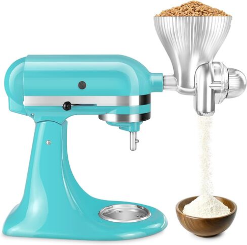 All Metal Grain Mill Attachment for KitchenAid Stand Mixers Wheat Grinder Flour Mill for Sourdough Baking, Whole Wheat & Gluten-Free Grains New Upgrades in Kuwait
