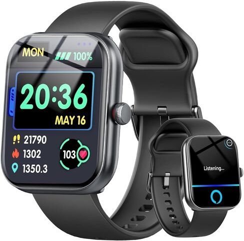 Smart Watch for Women Men, Alexa Built-in, Smartwatch for iPhone & Android Bluetooth Call, 1.91" HD Fitness Tracker with Heart Rate/SpO2/Sleep Monitor, IP68 Waterproof, Fitness Watch 100+ Sports Modes in Kuwait
