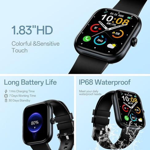 MFVLP Smart Watch for Men Women, 1.83" HD Touchscreen Fitness Watch in Kuwait