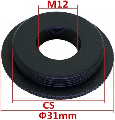 Aluminum C-Mount to 12mm Miniature Thread Converter Adapter Extension Tube Black for CCTV Security Systems TVI CVI Box Camera Stand Base Plate in Kuwait