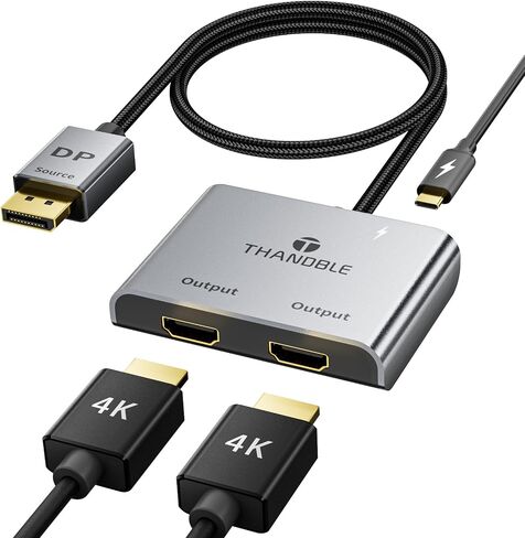 DisplayPort to Dual HDMI Adapter (4K@60Hz) DP to HDMI Splitter for Dual Monitors Extended Display MST Display Port 1 in 2 Out Hub for PC, Graphics Card in Kuwait