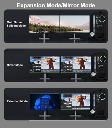 DisplayPort to Dual HDMI Adapter (4K@60Hz) DP to HDMI Splitter for Dual Monitors Extended Display MST Display Port 1 in 2 Out Hub for PC, Graphics Card in Kuwait