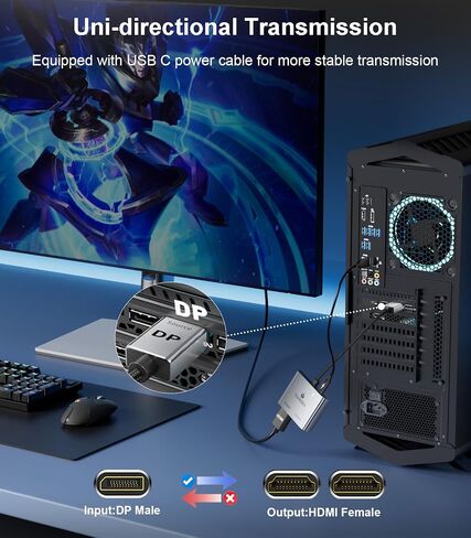 DisplayPort to Dual HDMI Adapter (4K@60Hz) DP to HDMI Splitter for Dual Monitors Extended Display MST Display Port 1 in 2 Out Hub for PC, Graphics Card in Kuwait