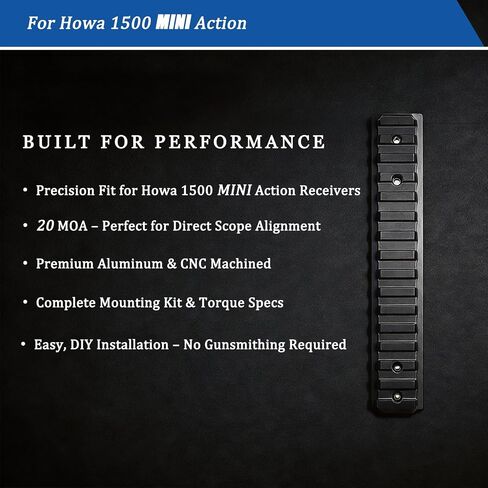 Howa 1500 Mini Action Picatinny Scope Base | 20 MOA | CNC Machined | No Gunsmithing Required for Howa Mini Action Rifle | HM-20 in Kuwait