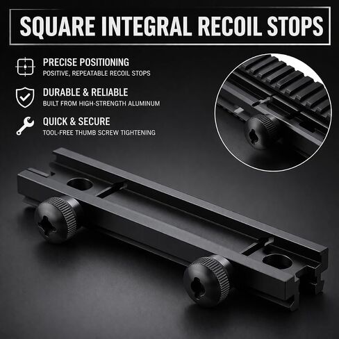360 Tactical Low-Profile Full Size Riser Mount, 0.5" High 13 Slots Riser Mount 0.5 inch High for Scopes and Optics Three T Trading in Kuwait