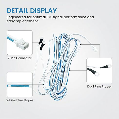 2 Pin T Shape Dipole FM Wire Lead Antenna Aerial,Compatible with Sony in Kuwait