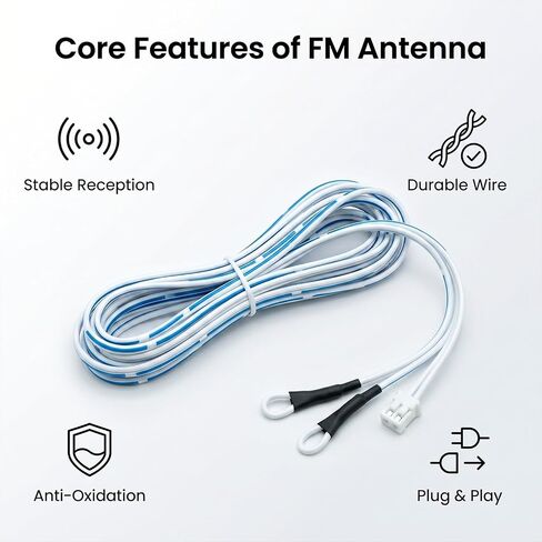 2 Pin T Shape Dipole FM Wire Lead Antenna Aerial,Compatible with Sony in Kuwait