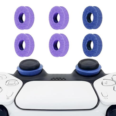 6 Pack Precision Rings Aim Assist for PS5, for PS4, Compatible with Xbox Controllers Accessories– Enhance Accuracy & Control with Soft Silicone Rings – Compatible with Fortnite & FPS Games，Purple+Blue in Kuwait