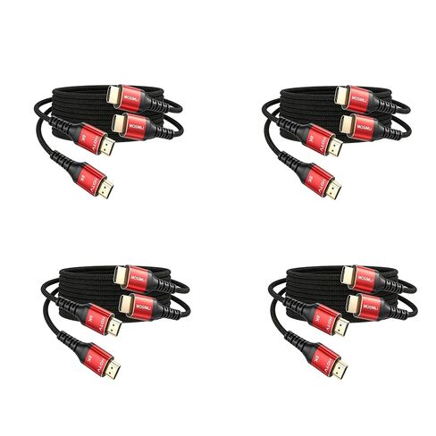 8K Short HDMI Cable 1FT 8Pack, 48Gbps HDMI 2.1 Cord, Red Aluminum Braided in Kuwait