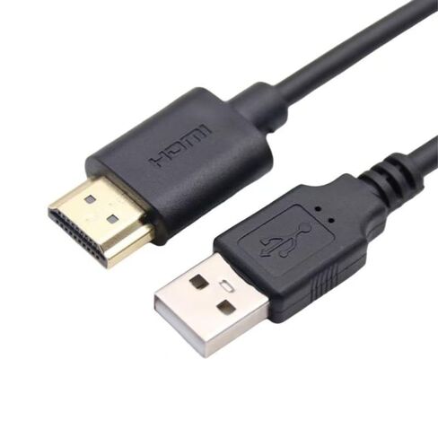 Hididi USB to HDMI Charger Cable 0.5M, USB to HDMI Fast Charging Cable Cord，for Mac iOS Windows 12/11/10/Vista/XP, HDTV, Satellite Box, Blu-Ray Player, etc (1.6ft)(Only for Charging) in Kuwait