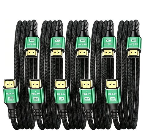 8K HDMI Cable 6FT 5-Pack, 10K HDMI 2.1 Cable Ultra High Speed 48Gbps 8K@60Hz, 4K@120Hz Braided HDMI Cord eARC, HDR10 for PS5/PS4, Roku TV, Monitor, HDTV, Blu-ray, Laptop,Projector,Xbox in Kuwait