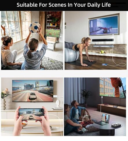 Apple USB-C to HDMI Cable 8K@60Hz with 100W PD Fast Charging Port for iPhone 15 16 17 to TV, MFi Certified Nylon Braided High-Speed Type-C to HDMI 2.2 Cord for MacBook, iPad Pro, iMac, Galaxy S25/S24 in Kuwait