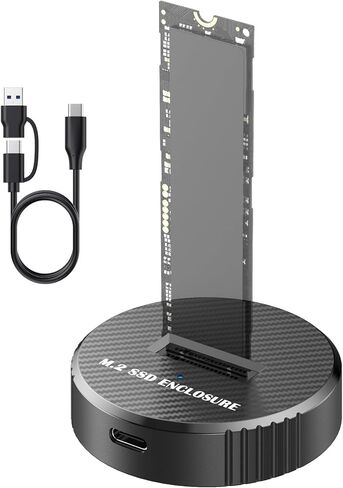 M.2 NVMe SSD Enclosure,USB 3.2 Gen 2 10Gbps External SSD Reader, Tool-Free Vertical M.2 SSD Adapter for M Key & B+M Key 2230 2242 2260 2280 22110 SSDs Up to 8TB in Kuwait