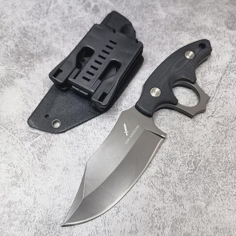 Fixed Blade Knife Heavy Duty, Full Tang Titanium Plated Blade, G10 Handle, Kydex Sheath, for Hunting, Outdoor Survival, Camping, EDC in Kuwait