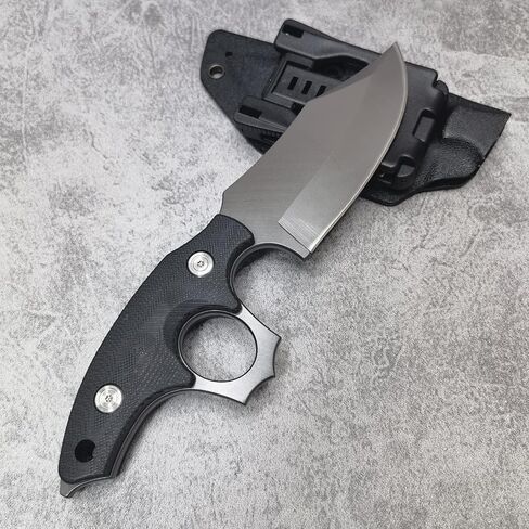 Fixed Blade Knife Heavy Duty, Full Tang Titanium Plated Blade, G10 Handle, Kydex Sheath, for Hunting, Outdoor Survival, Camping, EDC in Kuwait