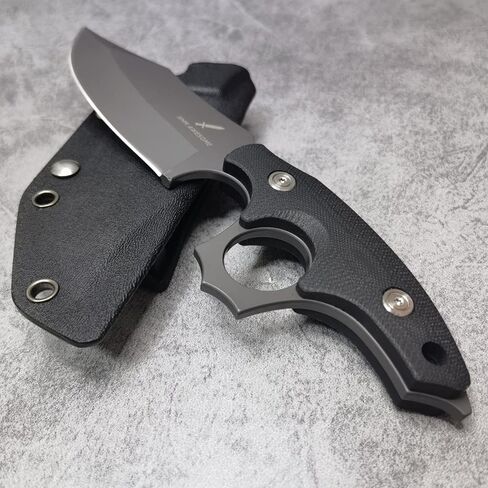 Fixed Blade Knife Heavy Duty, Full Tang Titanium Plated Blade, G10 Handle, Kydex Sheath, for Hunting, Outdoor Survival, Camping, EDC in Kuwait