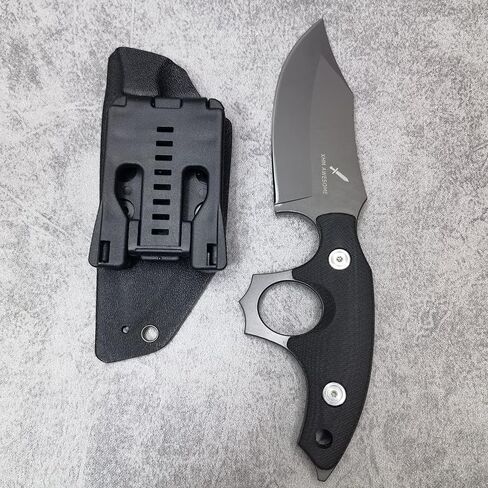 Fixed Blade Knife Heavy Duty, Full Tang Titanium Plated Blade, G10 Handle, Kydex Sheath, for Hunting, Outdoor Survival, Camping, EDC in Kuwait