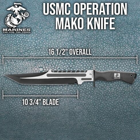 United Cutlery USMC Operation Mako Knife | 10 3/4" Full-Tang Stainless Steel Blade in Kuwait