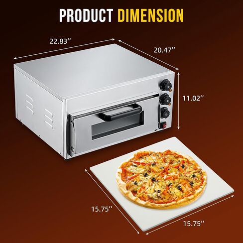 16" Electric Pizza Oven with Pizza Stone, Stainless Steel in Kuwait