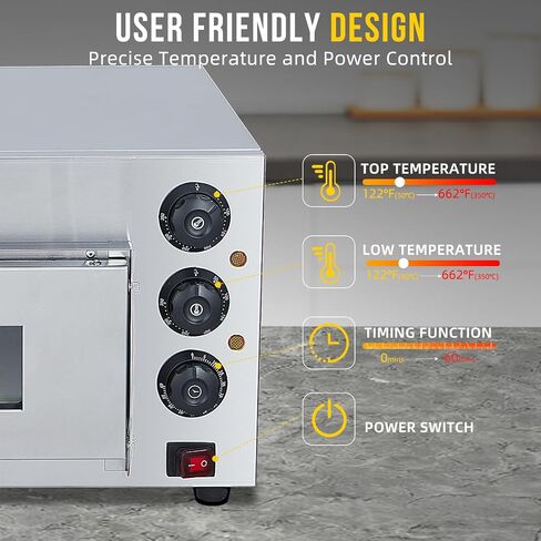16" Electric Pizza Oven with Pizza Stone, Stainless Steel in Kuwait