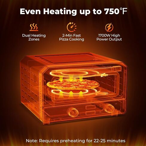 ARLIME Pizza Oven Indoor, 1700W Countertop Pizza Maker in Saudi Arabia
