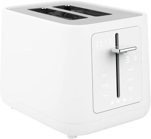 ELLE 2 Slice Toaster with 6 Browning Levels Smart Touch Display Bagel Frozen and Gluten Free Functions 900W Compact Design Fits Anywhere White in Saudi Arabia