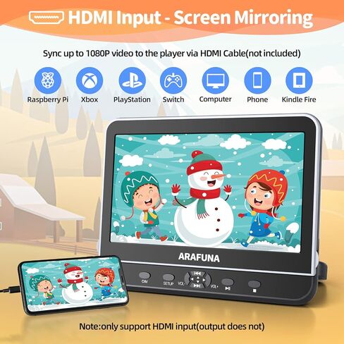 10.5" Portable DVD Player for Car with 1080P Full HD HDMI Input in Kuwait