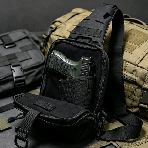Gun Sling Bag, CCW Sling Bag Durable EDC Shoulder Bag for Men Women in Kuwait