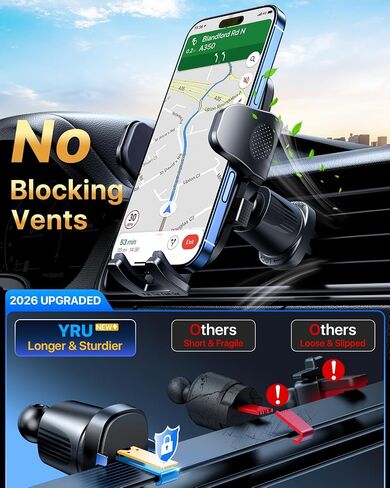 YRU 2026【100+LBS Suction & Flexible Low-Profile Arm】 Car Phone Holder Mount in Kuwait