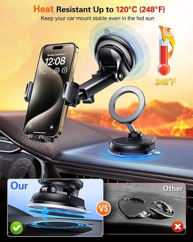 Sticky Adhesive Pad for Suction Cup: 6Pcs 3.15" Heat Resistant Double Sided Tape Replacement for Dashboard Car Mount, 80mm Round Sticker for Dash Windshield Phone Holder with Adhesion Promoter in Kuwait