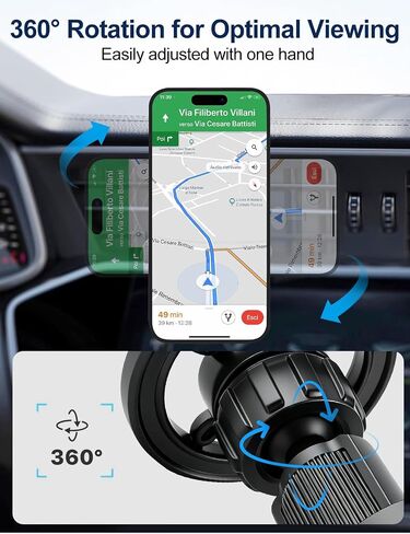 Air Vent Phone Holders for Your Car, Triangle Metal Hook Clip Anti-Shake 360° Rotation Magnetic Car Cell Phone Holder Mount Compatible for MagSafe iPhone Android Phone in Kuwait