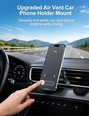 Air Vent Phone Holders for Your Car, Triangle Metal Hook Clip Anti-Shake 360° Rotation Magnetic Car Cell Phone Holder Mount Compatible for MagSafe iPhone Android Phone in Kuwait