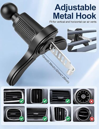 Air Vent Phone Holders for Your Car, Triangle Metal Hook Clip Anti-Shake 360° Rotation Magnetic Car Cell Phone Holder Mount Compatible for MagSafe iPhone Android Phone in Kuwait