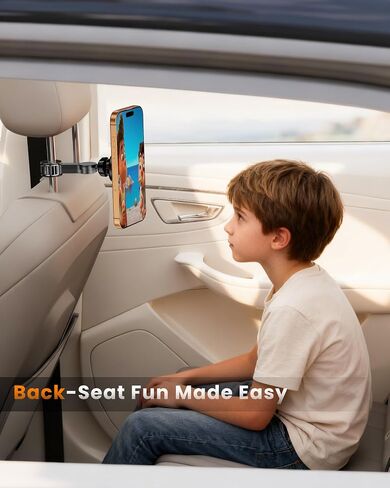 for Magsafe Car Headrest Phone Holder, 6 lb Strong Magnetic Force Headrest Phone Holder Car Mount for All Phone iPhone iPad Travel Accessories with Metal Ring, Black in Kuwait